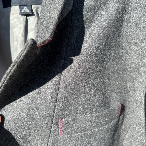 14 Banana Republic grey wool blazer w 1 front button & 3 outside pockets EUC - Picture 10 of 12